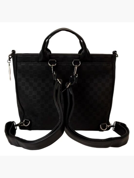 Convertible Backpack & Tote Bag with Faux Leather and Adjustable Straps main image 5
